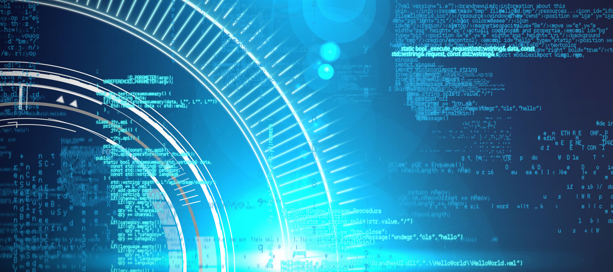 Image of data against graphic image of interface